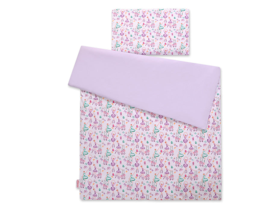 Baby cotton bedding set 2-pcs 140x200 Junior - ballerinas lilac – afbeelding 3