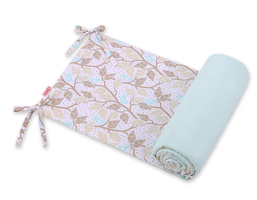 Universal bumper for cot - beige leaves – afbeelding 1