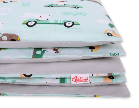 Baby cotton bedding set 2-pcs 120x90 cm- mint rabbits – afbeelding 2
