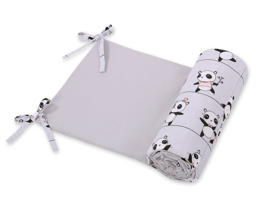 Universal bumper for cot - gray panda – afbeelding 2
