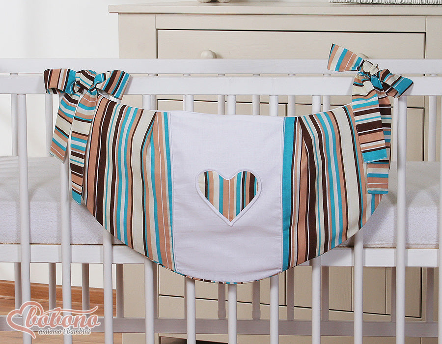 Toys bag- Hanging Hearts brown strips – afbeelding 2