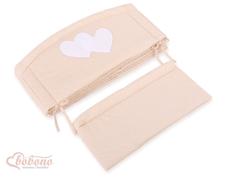 Universal bumper XXL- Hanging Hearts white polka dots on beige – afbeelding 5