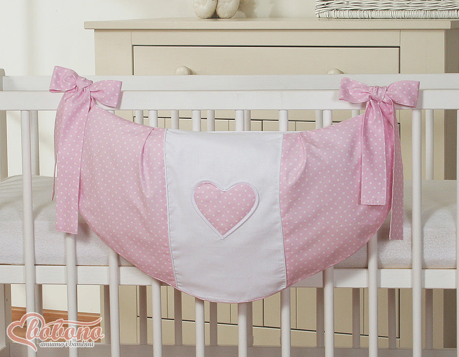 Toys bag- Hanging Hearts white polka dots on pink – afbeelding 2