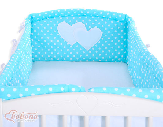 Universal bumper XXL- Hanging Hearts white dots on turquoise – afbeelding 2
