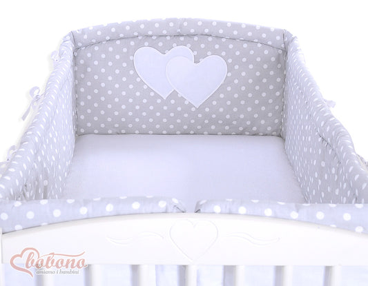 Universal bumper XXL- Hanging Hearts white dots on grey – afbeelding 2