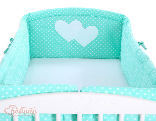 Universal bumper XXL- Hanging Hearts white dots on mint – afbeelding 2