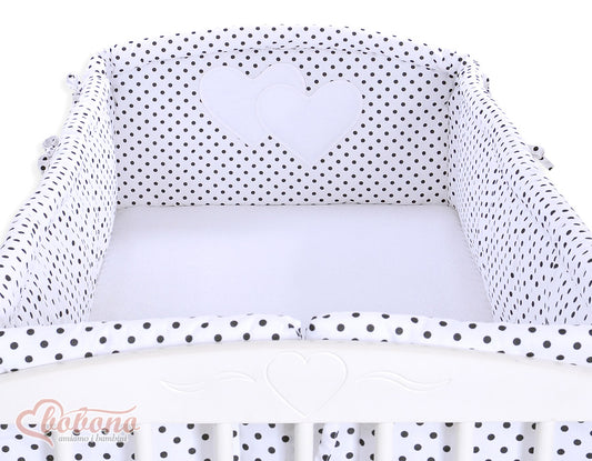 Universal bumper XXL- Hanging Hearts black dots on white – afbeelding 2