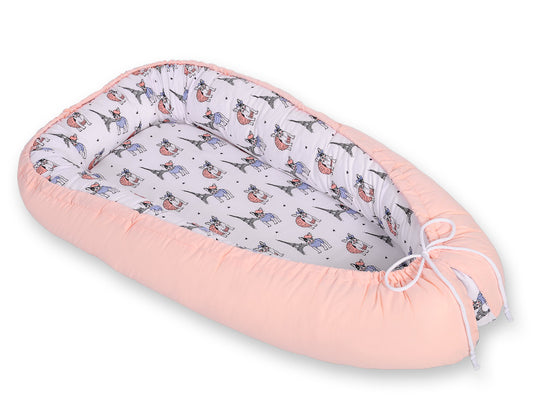 Baby nestje Dubbelzijdige Premium Cocoon for infants BOBONO- little doggies – afbeelding 2