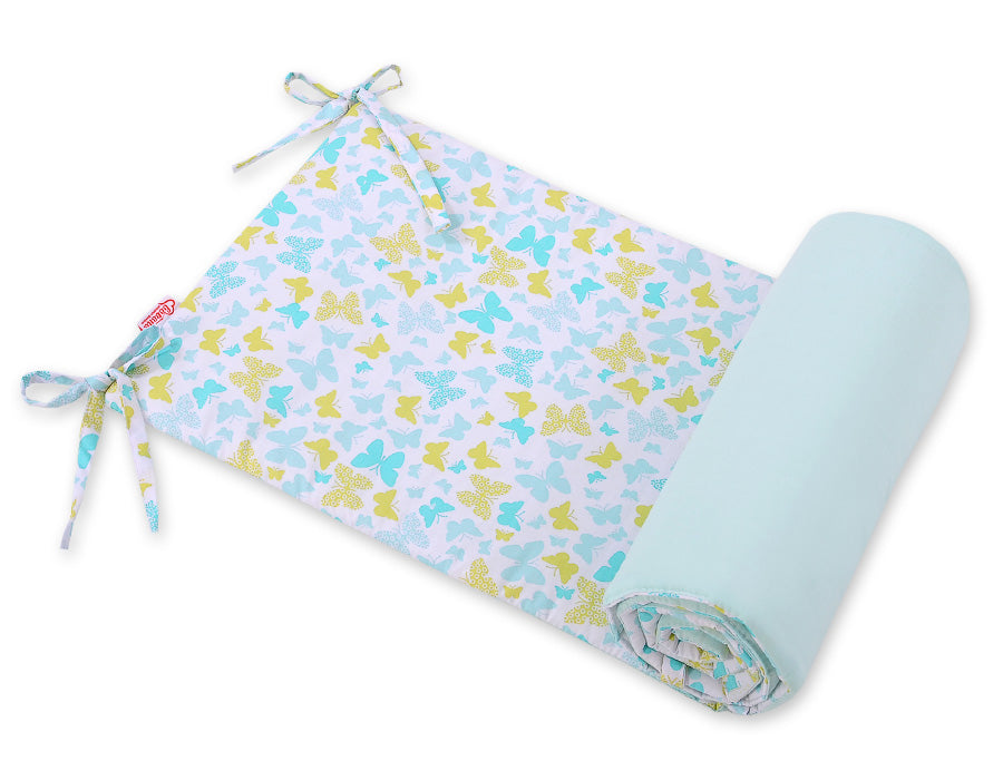 Universal bumper for cot - blue butterflies – afbeelding 1