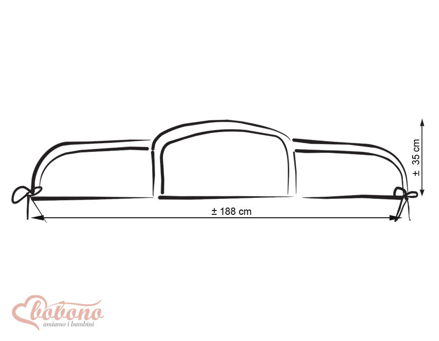 Universal cot bumper- Hearts white – afbeelding 3