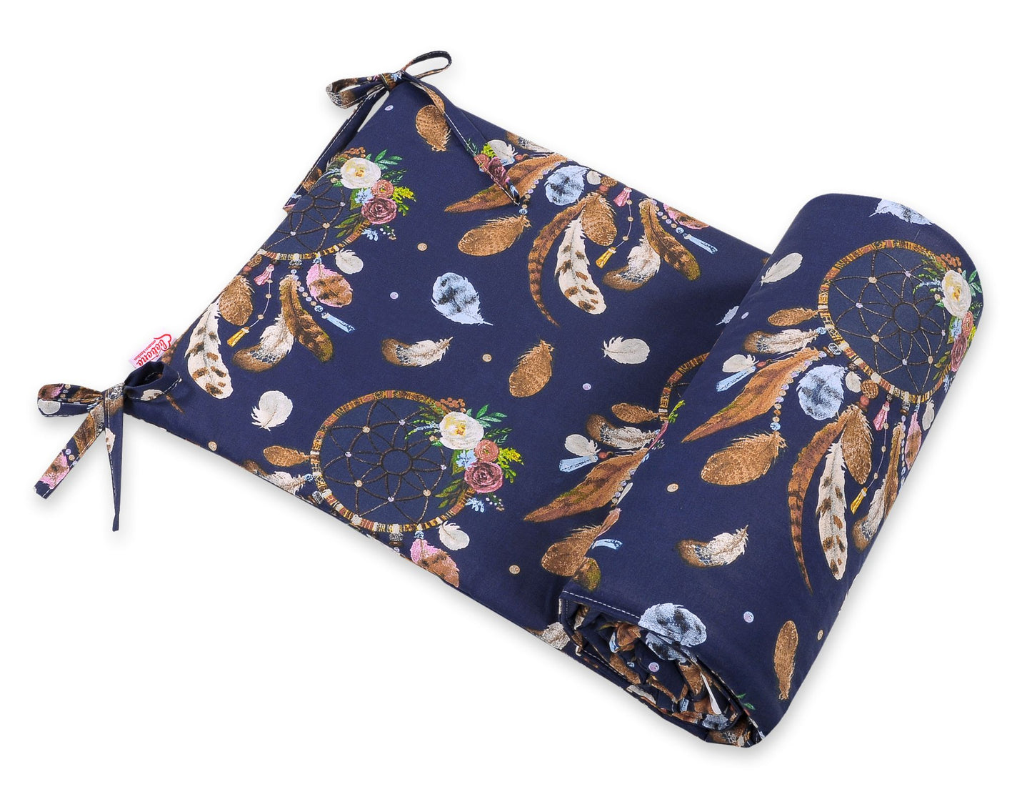 Universal bumper for cot - dream catchers dark blue – afbeelding 1