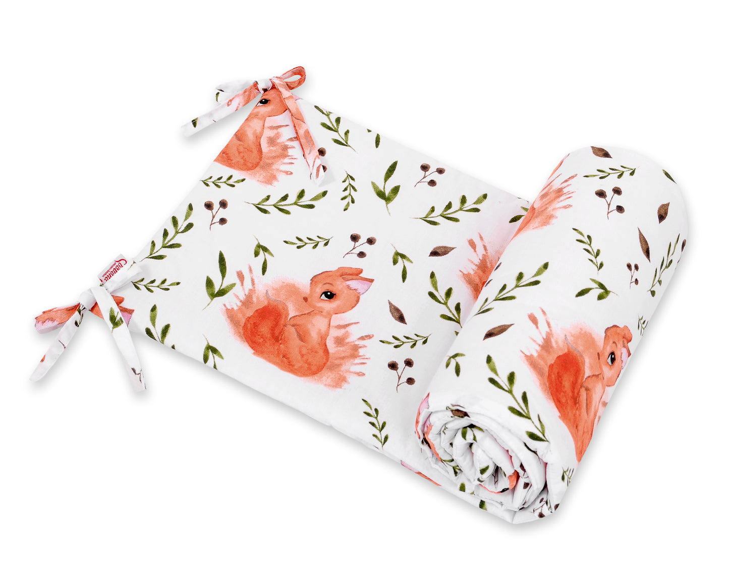 Universal bumper for cot - white squirrel – afbeelding 1