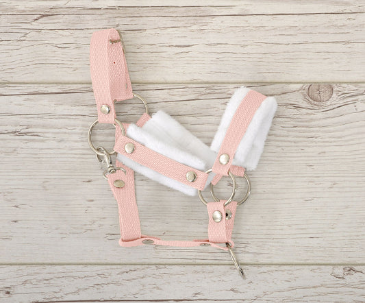 The adjustable halter for Hobby Horse A3 - powder pink with white furry – afbeelding 2