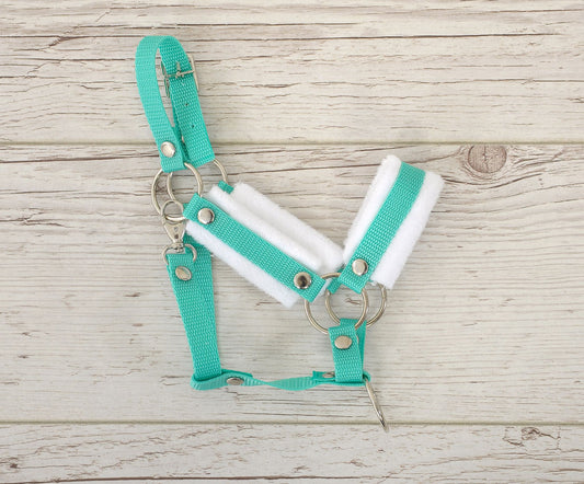 The adjustable halter for Hobby Horse A3 - mint with white furry – afbeelding 2