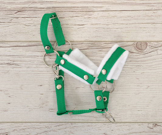 The adjustable halter for Hobby Horse A3 - green with white furry – afbeelding 2