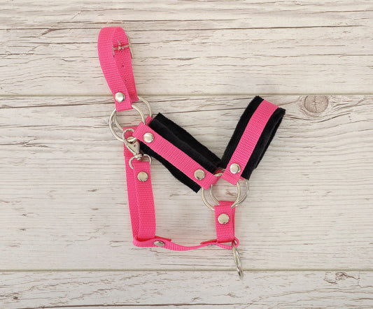 The adjustable halter for Hobby Horse A3 - dark pink with black furry – afbeelding 2