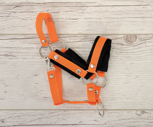 The adjustable halter for Hobby Horse A3 - orange with black furry – afbeelding 2