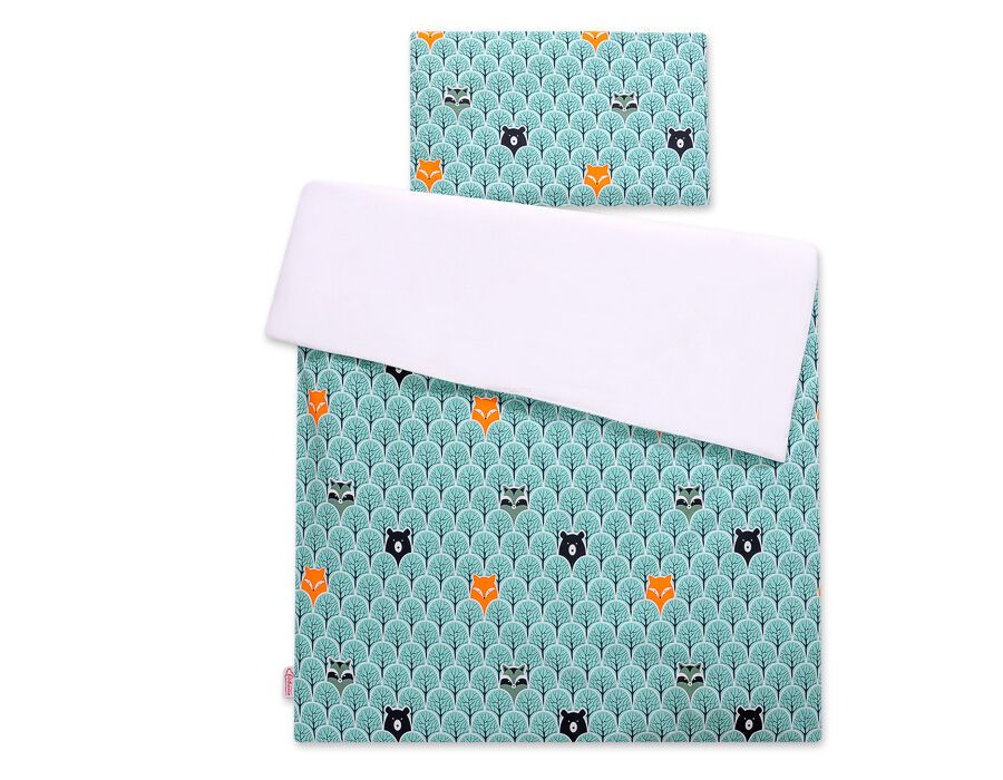 Baby cotton bedding set 2-pcs 120x90 cm- mint forest – afbeelding 4