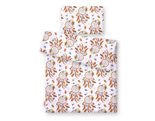 Baby cotton bedding set 2-pcs 135x100 cm- dream catchers white – afbeelding 2