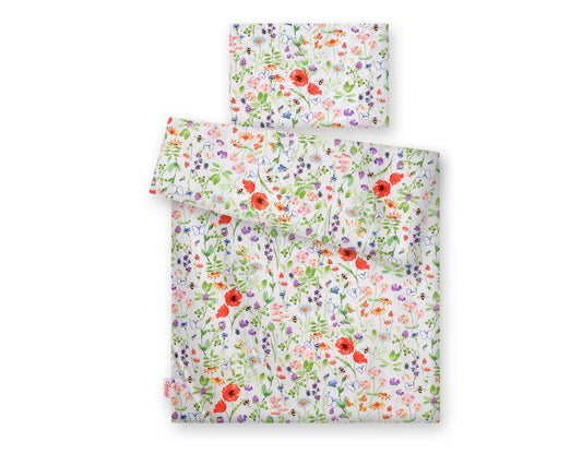 Baby cotton bedding set 2-pcs 135x100 cm- meadow – afbeelding 2