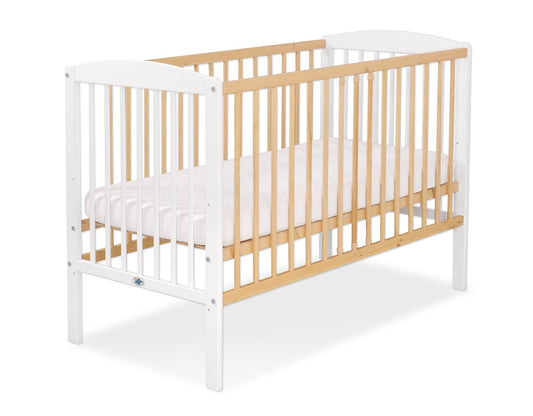Wooden baby cot 120x60cm Leonardo white - natural wood – afbeelding 2