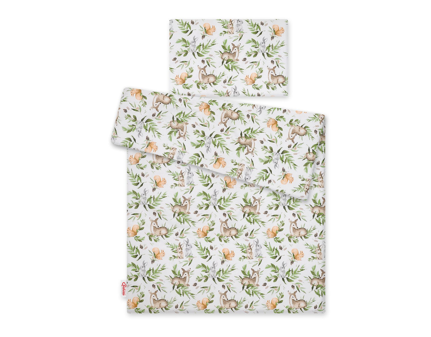 Baby cotton bedding set 2-pcs 120x90 cm- woodland green – afbeelding 3