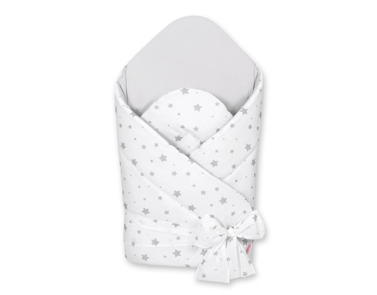 Baby nestje 2in1 with stiffening with bow - mini gray stars – afbeelding 1