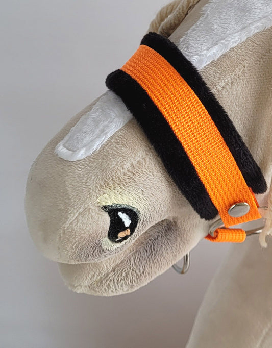 The adjustable halter for Hobby Horse A3 - neon orange with black furry – afbeelding 2