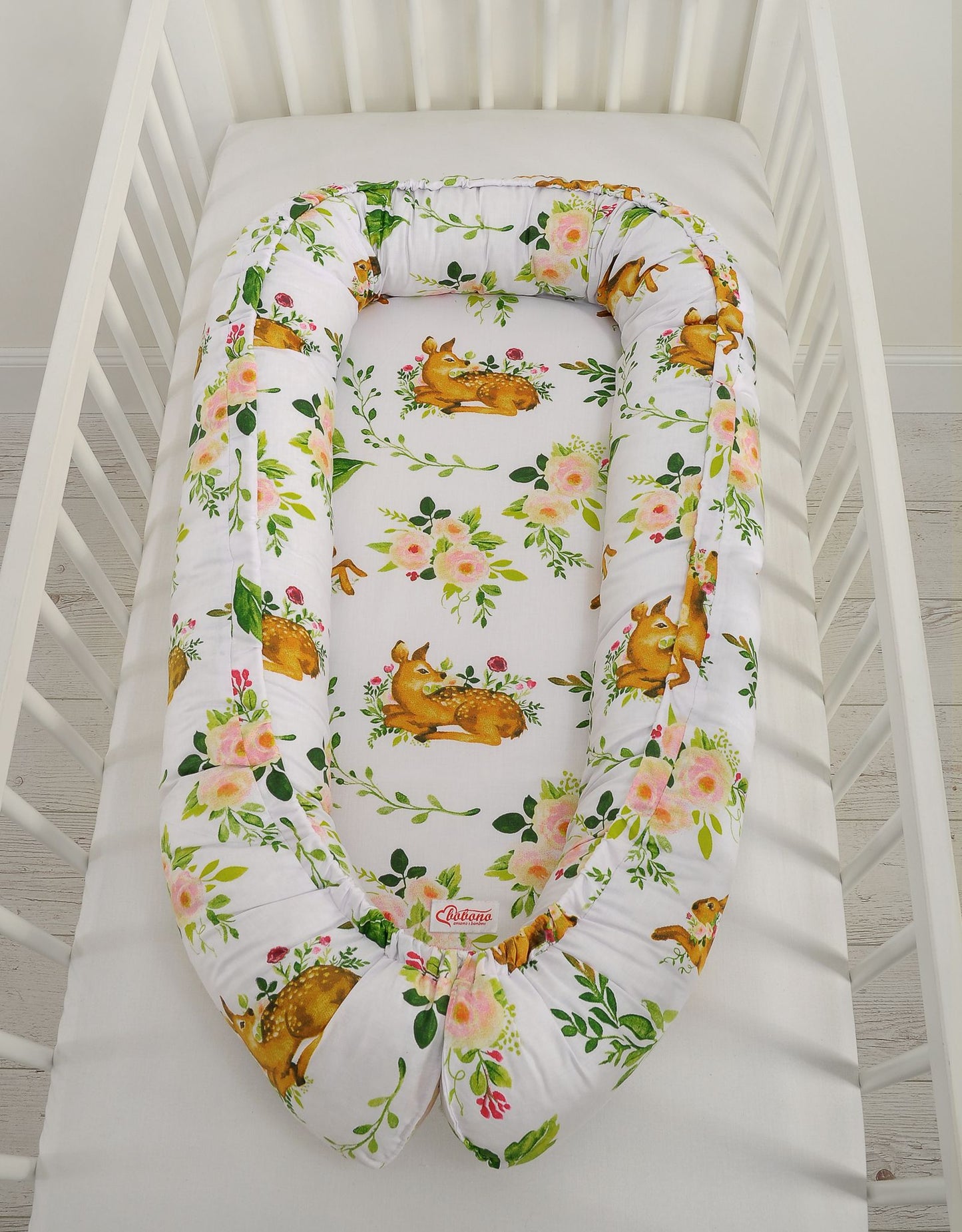 Baby nestje Dubbelzijdige Premium Cocoon for infants BOBONO - in the forest – afbeelding 4