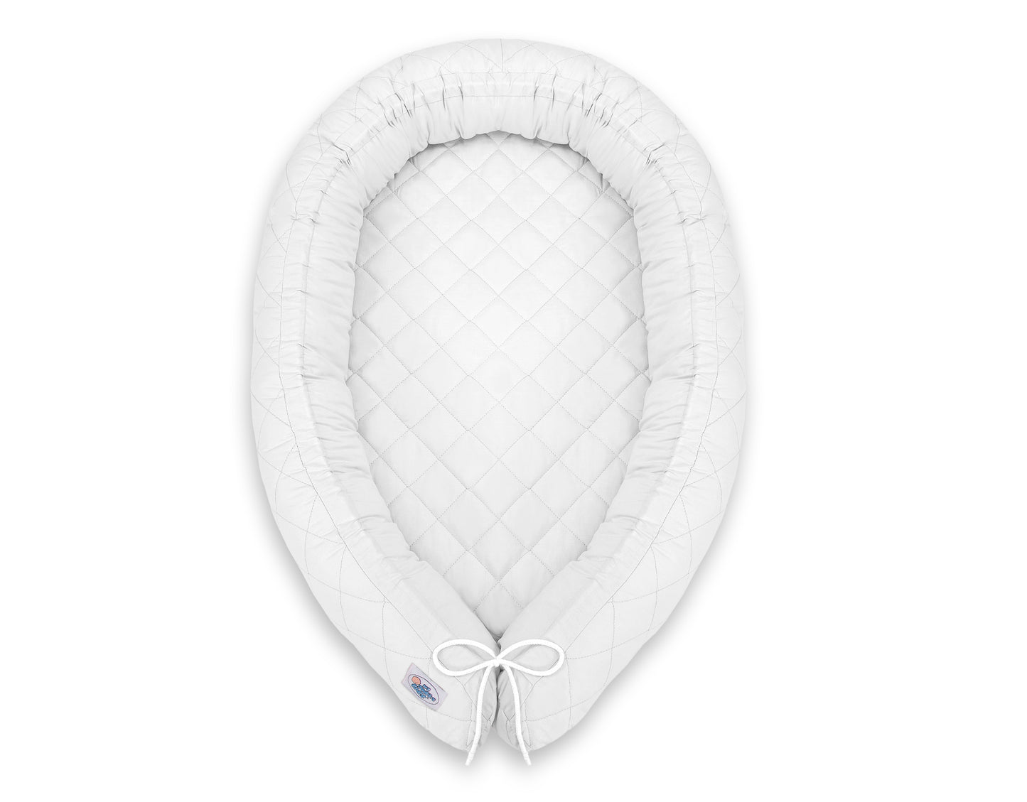 2-in-1 - baby nestje quilted - snake kussen bumper - white – afbeelding 6