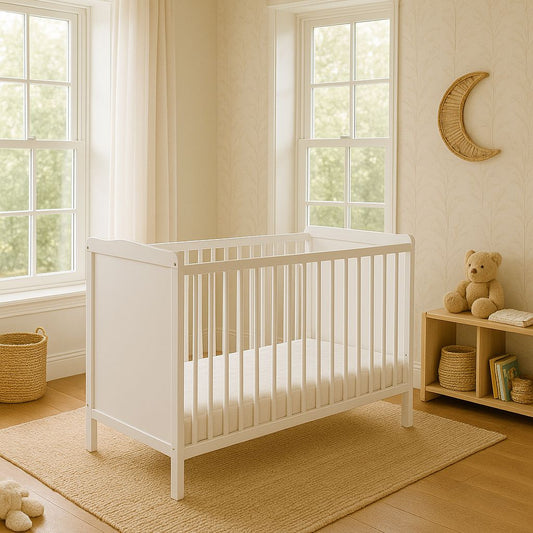 Wooden white baby cot 120x60cm Matteo – afbeelding 2