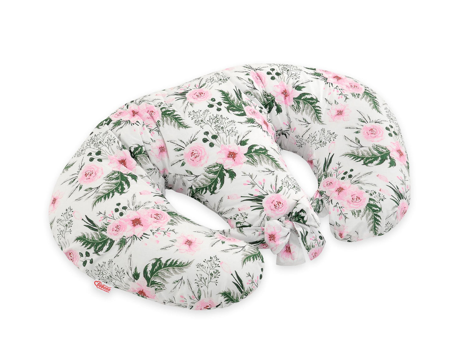 Twin nursing kussen, Breastfeeding Croissant kussen, removable, Hands-Free Feeding-peony flower pink – afbeelding 4