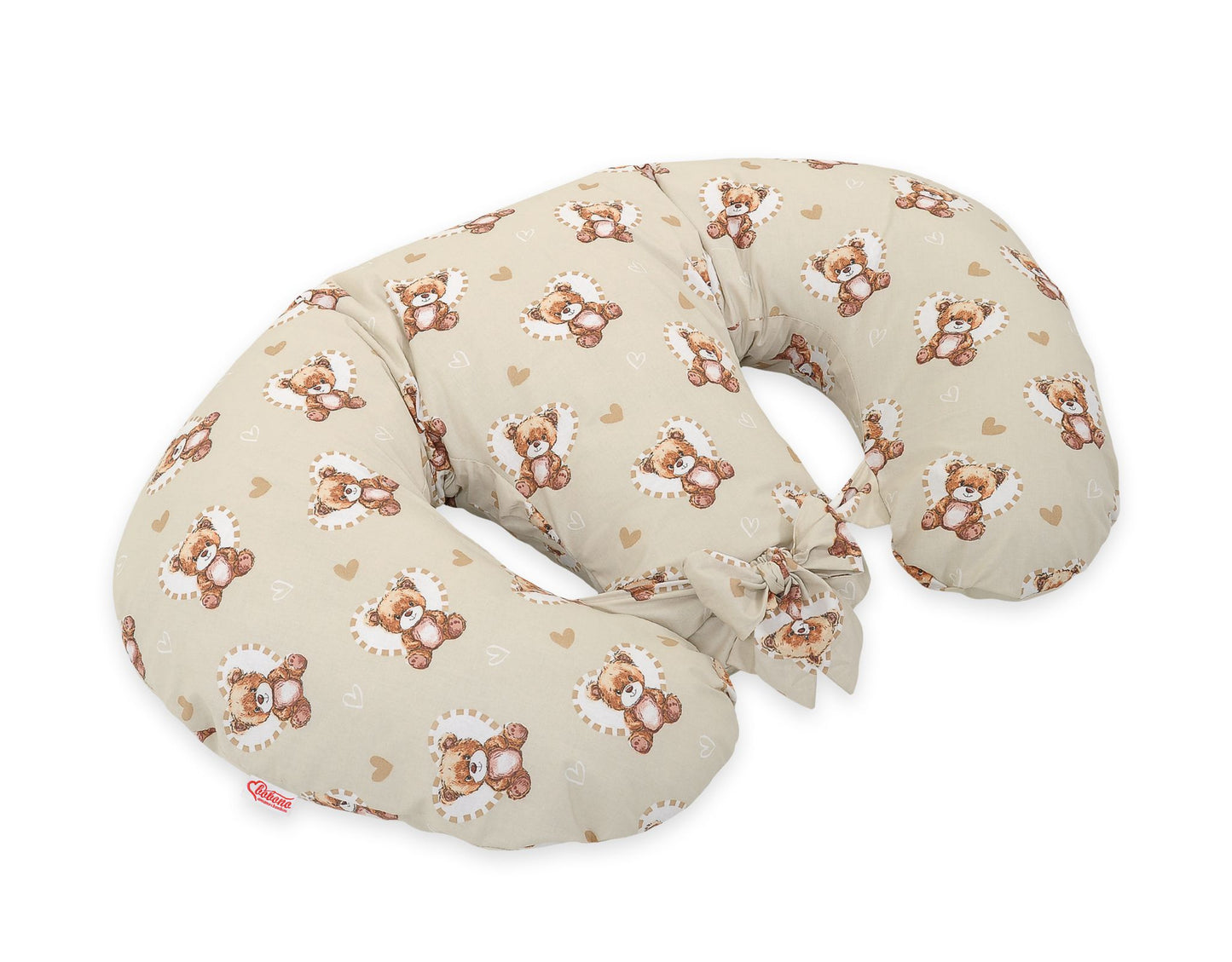 Twin nursing kussen, Breastfeeding Croissant kussen, removable, Hands-Free Feeding- teddy love – afbeelding 4