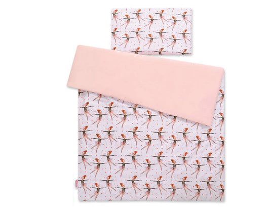 Baby cotton bedding set 2-pcs 135x100 cm - ballerinas pink – afbeelding 2