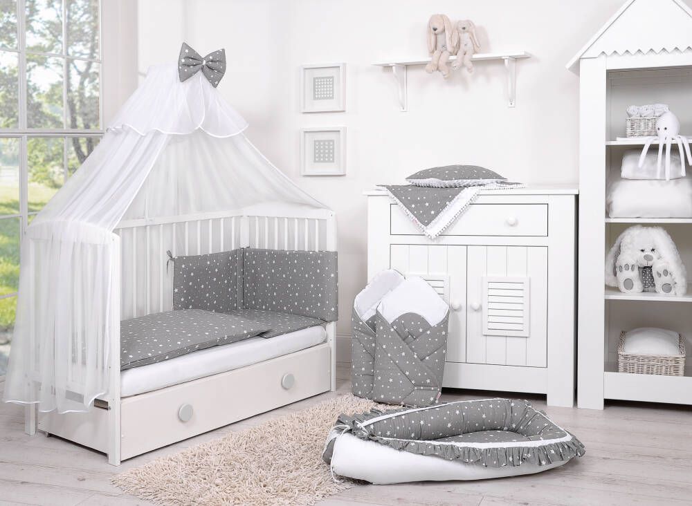 Baby cotton bedding set 2-pcs 135x100 - mini stars white – afbeelding 4