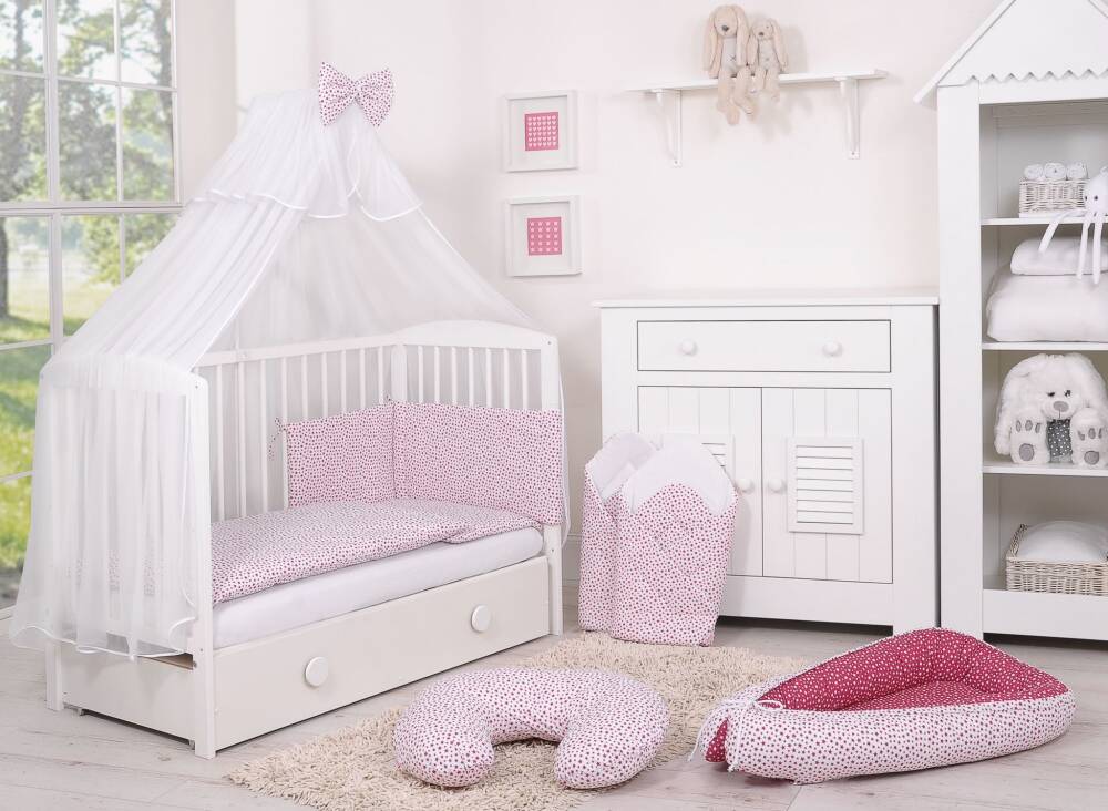 Baby cotton bedding set 2-pcs 135x100 - burgundy stars – afbeelding 4