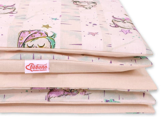 Baby cotton bedding set 2-pcs 120x90 cm - owls cream – afbeelding 2