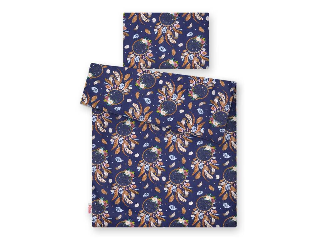 Baby cotton bedding set 2-pcs 120x90 cm- dream catchers dark blue – afbeelding 4