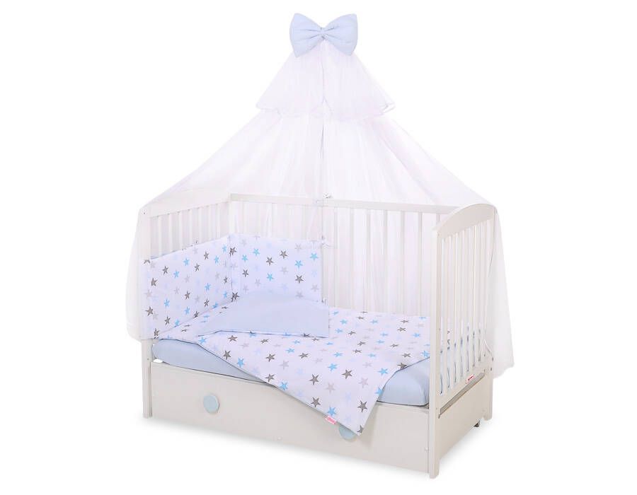 Baby cotton bedding set 2-pcs 120x90 cm- gray -blue stars – afbeelding 5