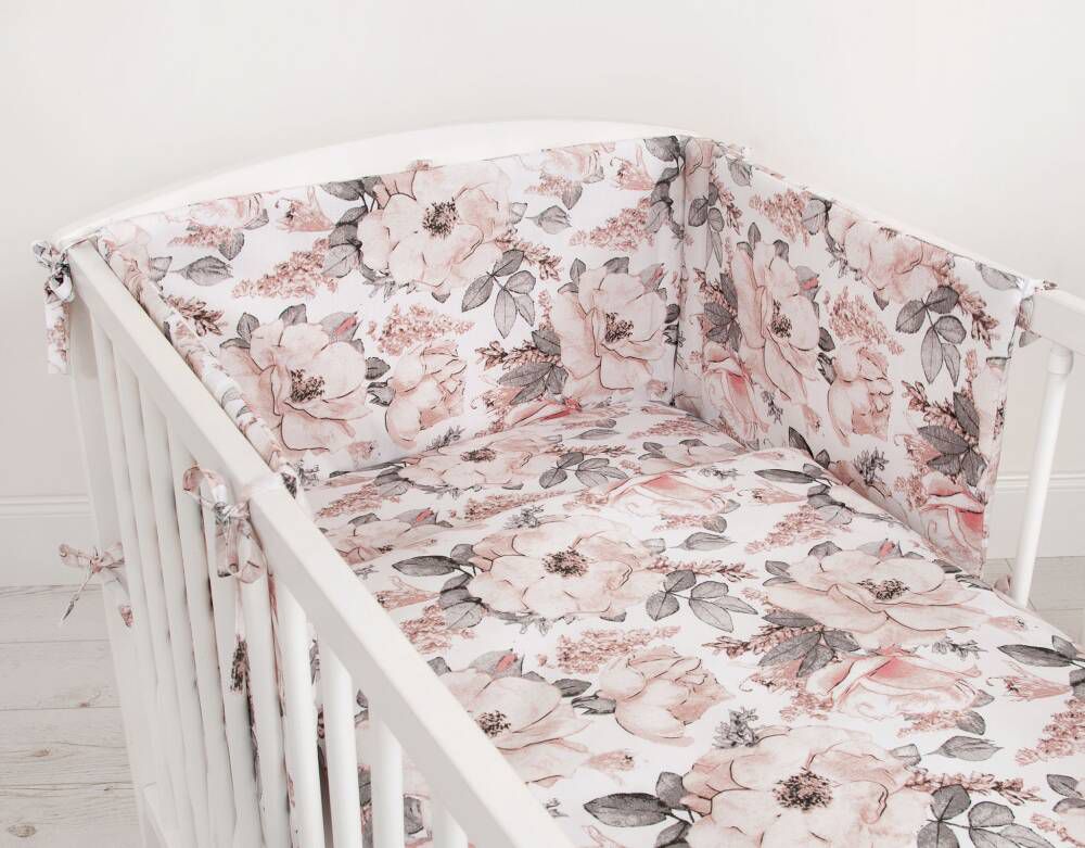 Baby cotton bedding set 2-pcs 135x100 - sepia roses – afbeelding 3