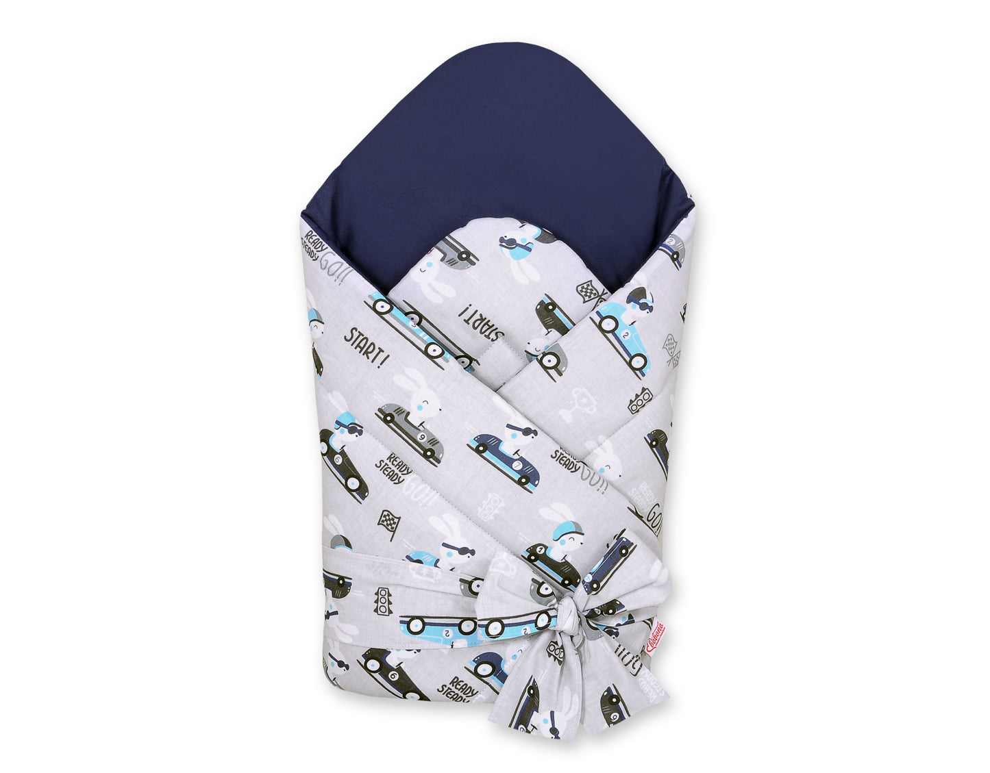 Baby nestje 2in1 with stiffening with bow - gray rabbits – afbeelding 1