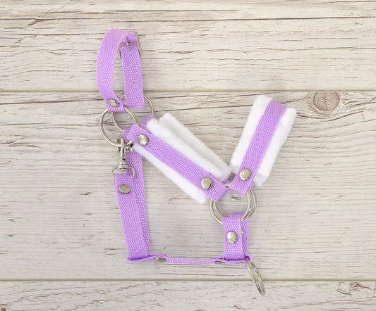 The adjustable halter for Hobby Horse A3 - purple with white furry – afbeelding 2