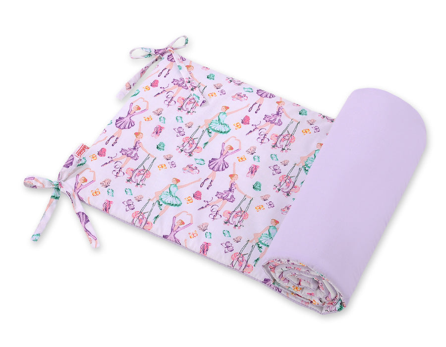 Universal bumper for cot - ballerinas lilac – afbeelding 1