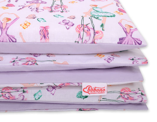 Baby cotton bedding set 2-pcs 140x200 Junior - ballerinas lilac – afbeelding 2