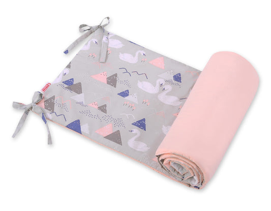 Universal bumper for cot - Swans gray – afbeelding 1