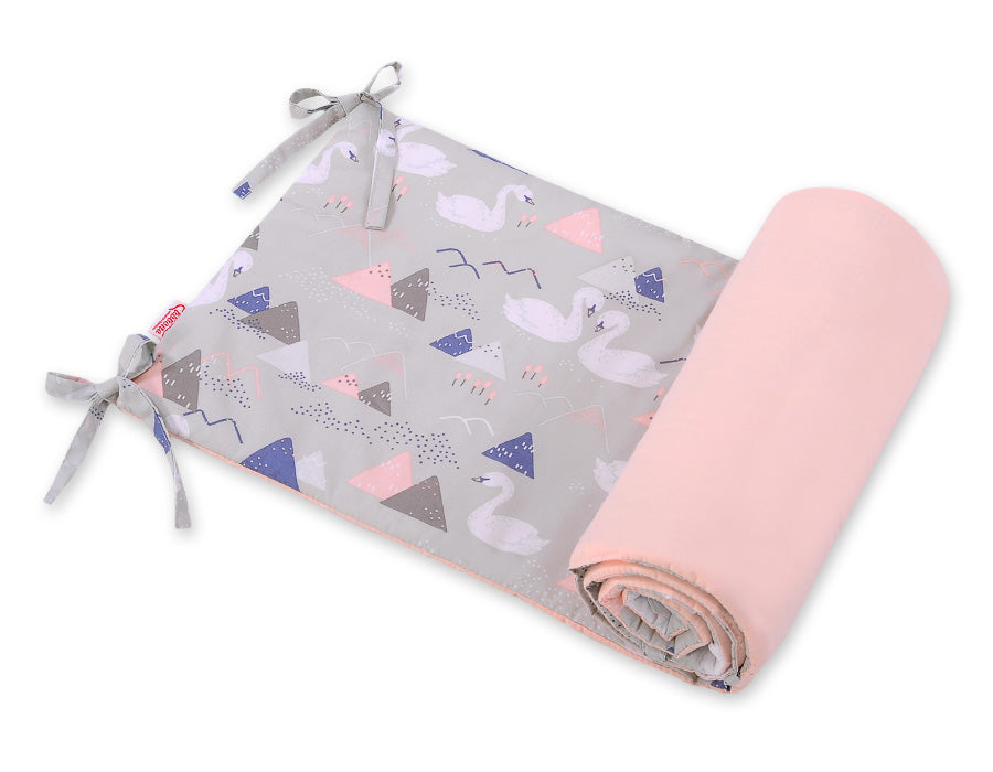 Universal bumper for cot - Swans gray – afbeelding 2