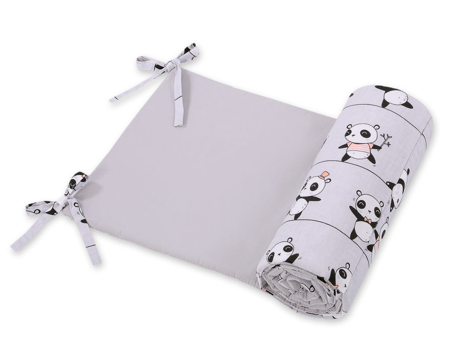 Universal bumper for cot - gray panda – afbeelding 2