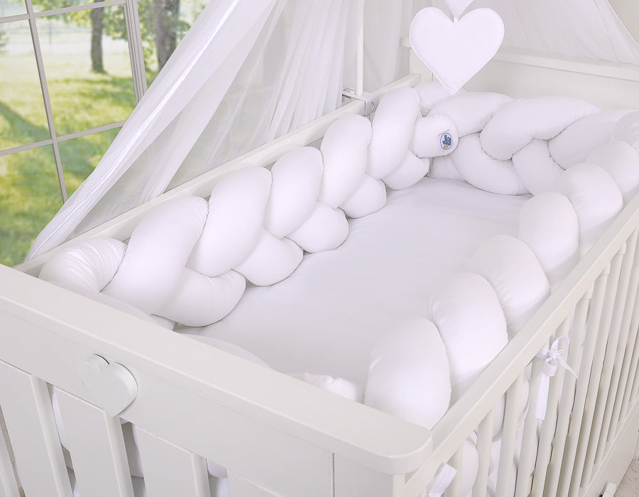 Wooden baby cot 120x60cm Lorenzo III white, with teething rail – afbeelding 6