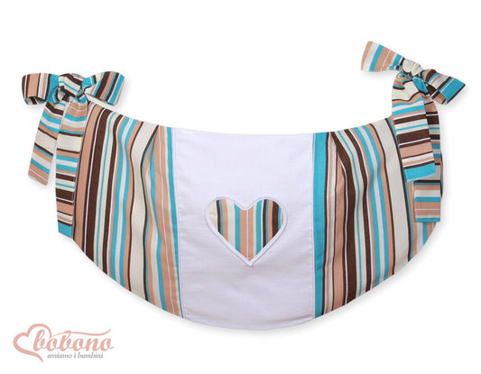 Toys bag- Hanging Hearts brown strips – afbeelding 1