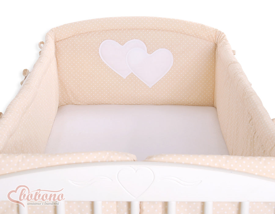 Universal bumper XXL- Hanging Hearts white polka dots on beige – afbeelding 2